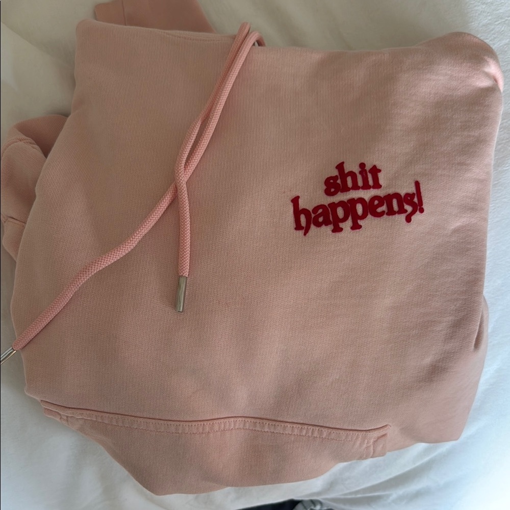 SANDRO shit happens pink hoodie